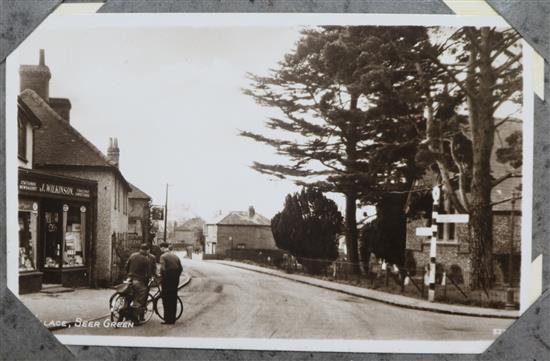 Two albums of Edwardian and later postcards, subjects include a girl with a large early German teddy bear, YWCA, hospital ward scenes